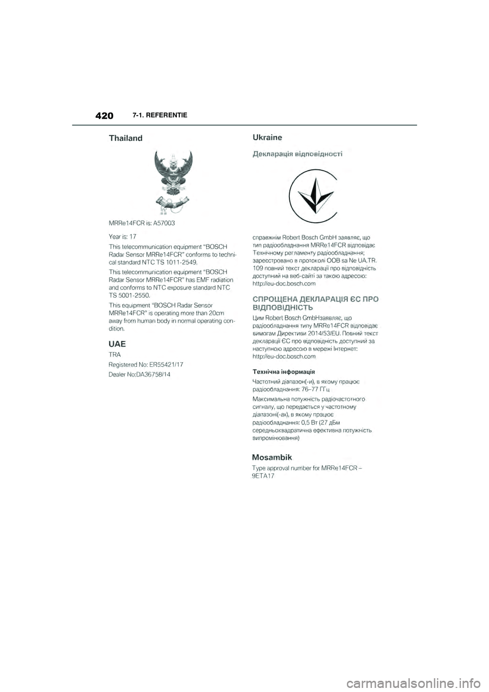 TOYOTA SUPRA 2020  Instructieboekje (in Dutch) 420
Handleiding Supra7-1. REFERENTIE
Supra_OM_General_OM99V80E_1_1911.book  Page 
420  Thursday, October 31, 2019  2:57 PM 