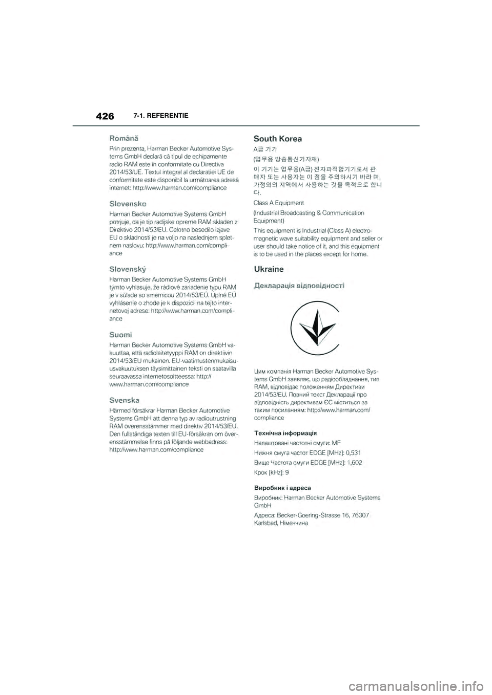 TOYOTA SUPRA 2020  Instructieboekje (in Dutch) 426
Handleiding Supra7-1. REFERENTIE
Supra_OM_General_OM99V80E_1_1911.book  Page 
426  Thursday, October 31, 2019  2:57 PM 