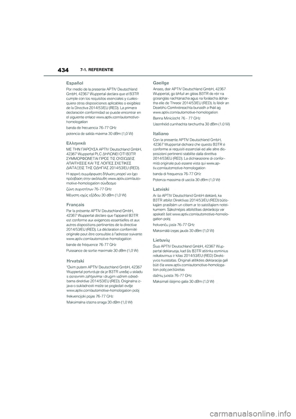 TOYOTA SUPRA 2020  Instructieboekje (in Dutch) 434
Handleiding Supra7-1. REFERENTIE
Supra_OM_General_OM99V80E_1_1911.book  Page 
434  Thursday, October 31, 2019  2:57 PM 