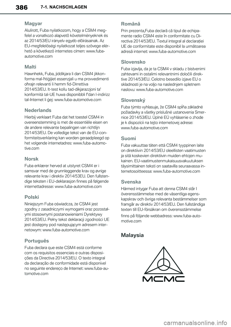 TOYOTA SUPRA 2020  Betriebsanleitungen (in German) 386
Supra Owners Manual_EM
7-1. NACHSCHLAGEN
Supra_OM_German_OM99V76M.book  386 ページ  ２０１９年８月２８日　水曜日　午後４時１４分 