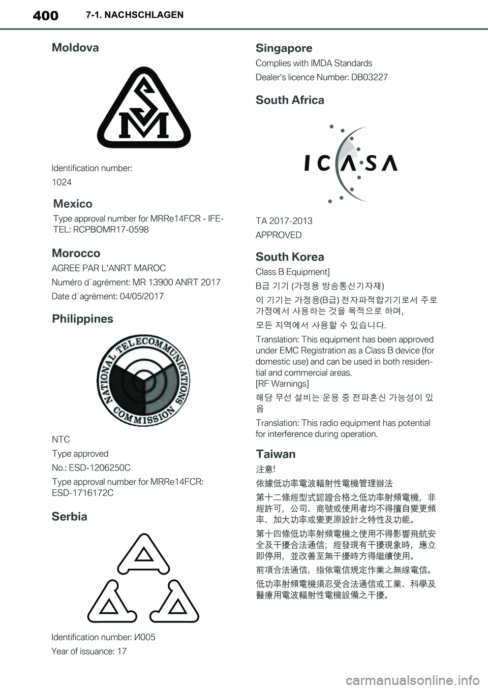 TOYOTA SUPRA 2020  Betriebsanleitungen (in German) 400
Supra Owners Manual_EM
7-1. NACHSCHLAGEN
Supra_OM_German_OM99V76M.book  400 ページ  ２０１９年８月２８日　水曜日　午後４時１４分 