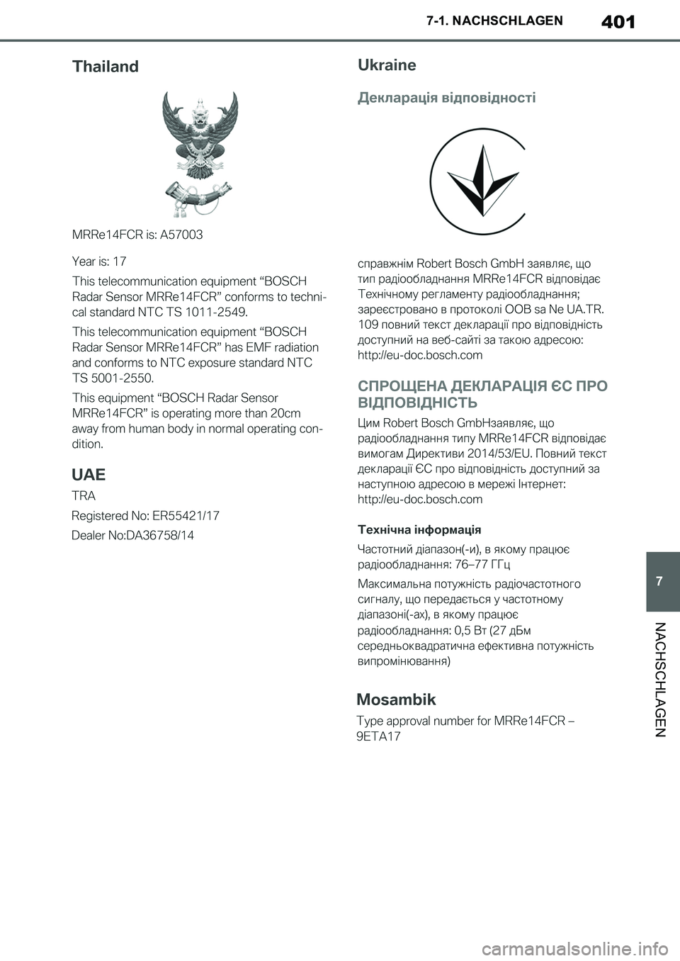 TOYOTA SUPRA 2020  Betriebsanleitungen (in German) 401
7
Supra Owners Manual_EM
7-1. NACHSCHLAGEN
NACHSCHLAGEN
Supra_OM_German_OM99V76M.book  401 ページ  ２０１９年８月２８日　水曜日　午後４時１４分 