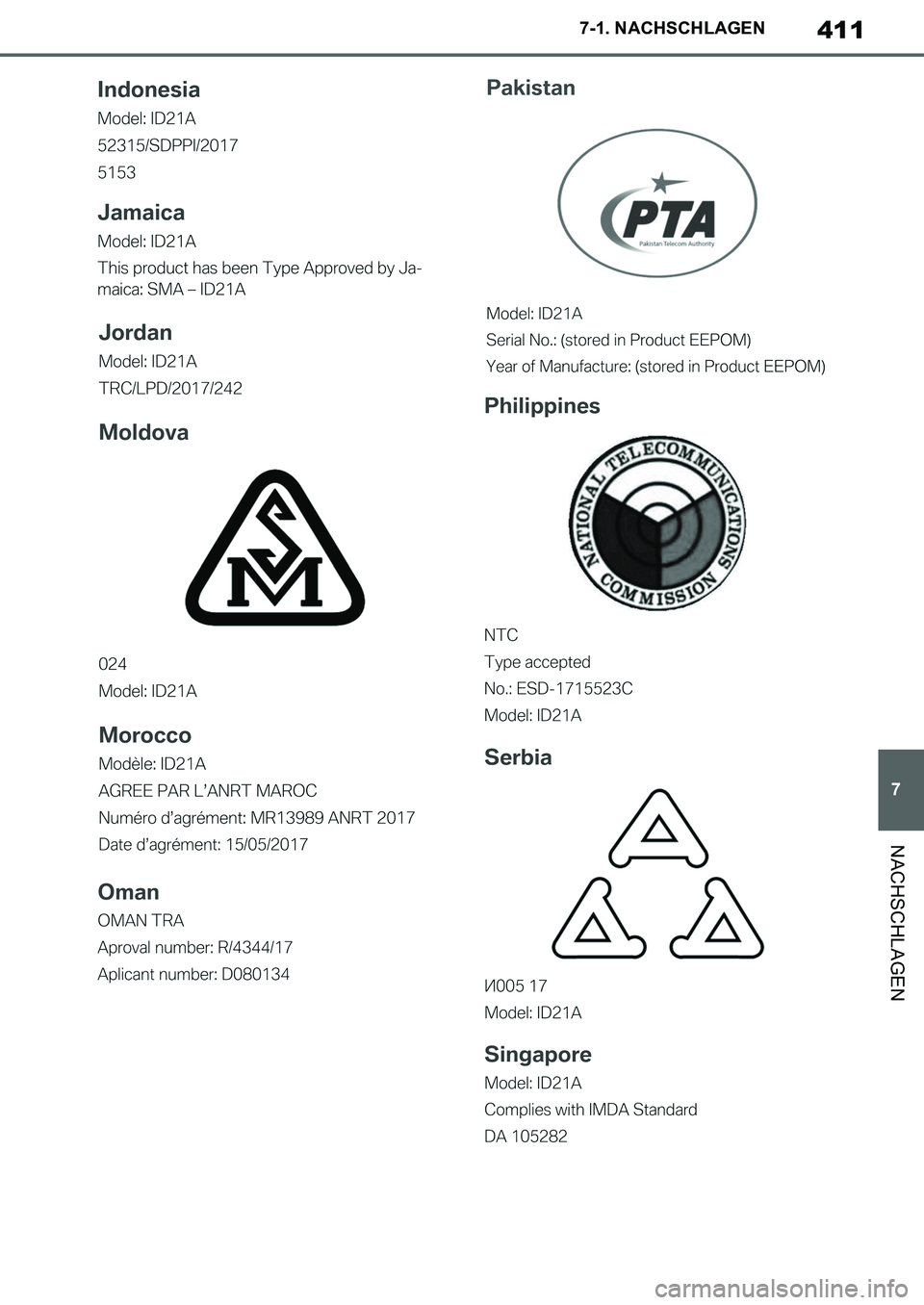 TOYOTA SUPRA 2020  Betriebsanleitungen (in German) 411
7
Supra Owners Manual_EM
7-1. NACHSCHLAGEN
NACHSCHLAGEN
Supra_OM_German_OM99V76M.book  411 ページ  ２０１９年８月２８日　水曜日　午後４時１４分 