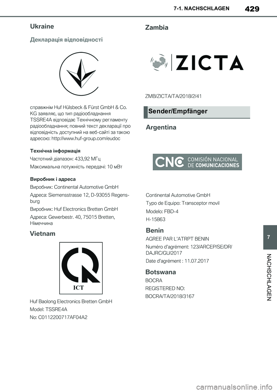 TOYOTA SUPRA 2020  Betriebsanleitungen (in German) 429
7
Supra Owners Manual_EM
7-1. NACHSCHLAGEN
NACHSCHLAGEN
Sender/Empfänger
Supra_OM_German_OM99V76M.book  429 ページ  ２０１９年８月２８日　水曜日　午後４時１４分 
