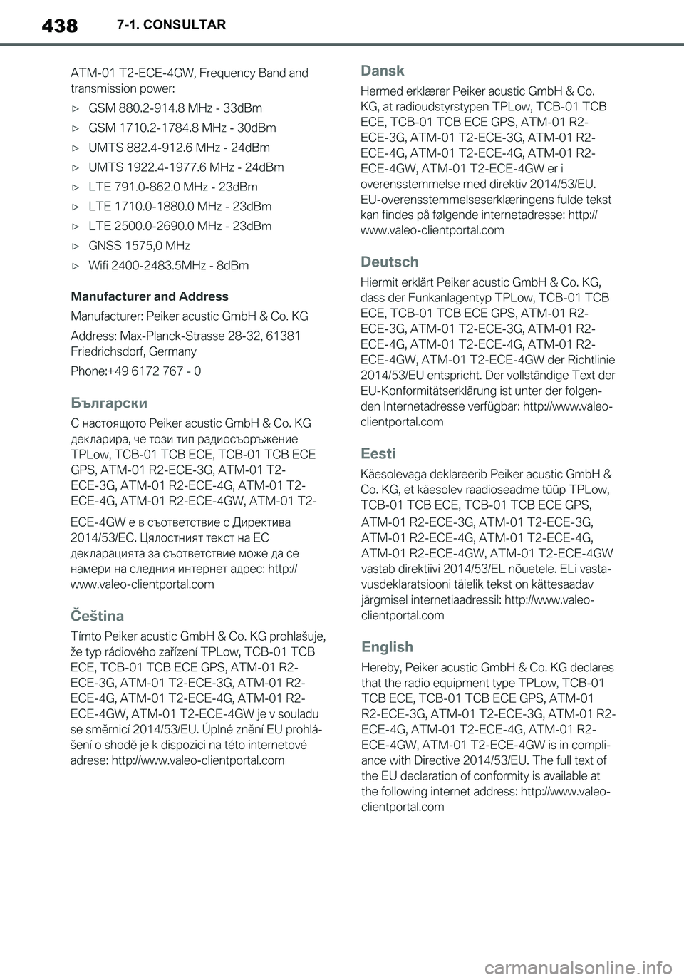 TOYOTA SUPRA 2020  Manuale de Empleo (in Spanish) 438
Supra Owners Manual_ES
7-1. CONSULTAR
Supra_OM_Spanish_OM99V77S.book  438 ページ  ２０１９年８月１６日　金曜日　午後３時３３分 