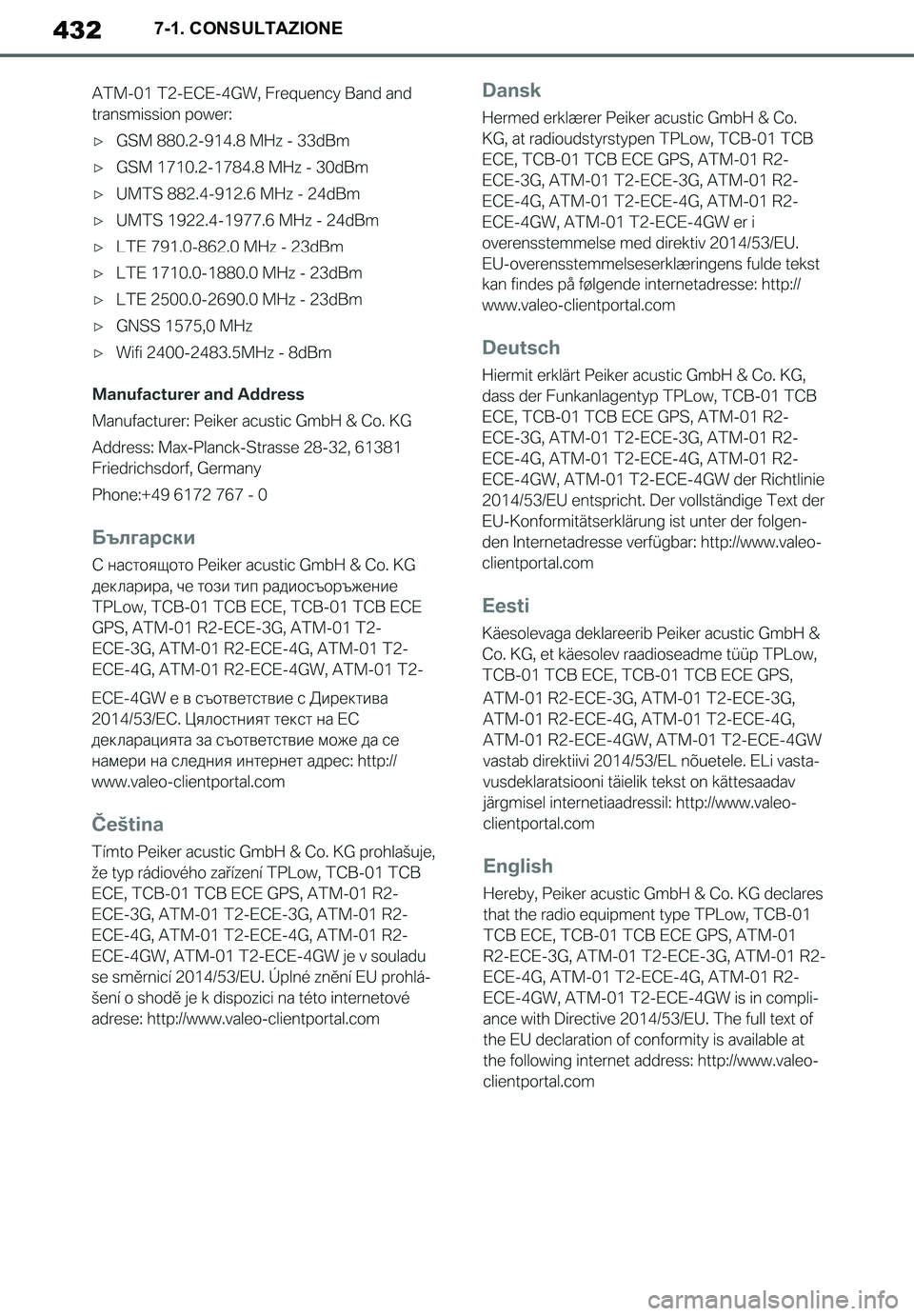 TOYOTA SUPRA 2020  Manuale duso (in Italian) 432
Supra Owners Manual_EL
7-1. CONSULTAZIONE
Supra_OM_Italian_OM99V78L.book  432 ページ  ２０１９年８月２１日　水曜日　午前１０時４５分 