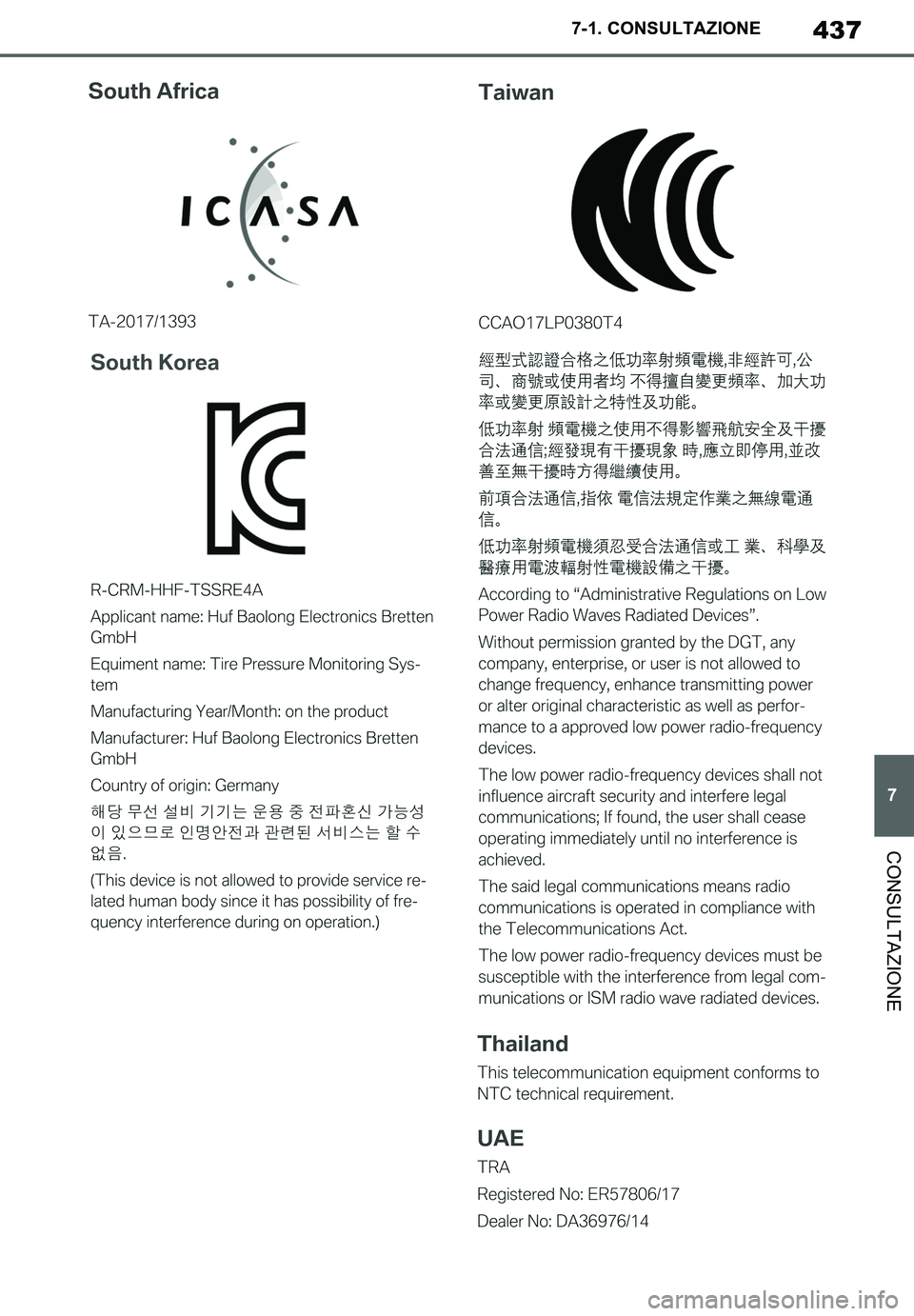 TOYOTA SUPRA 2020  Manuale duso (in Italian) 437
7
Supra Owners Manual_EL
7-1. CONSULTAZIONE
CONSULTAZIONE
Supra_OM_Italian_OM99V78L.book  437 ページ  ２０１９年８月２１日　水曜日　午前１０時４５分 