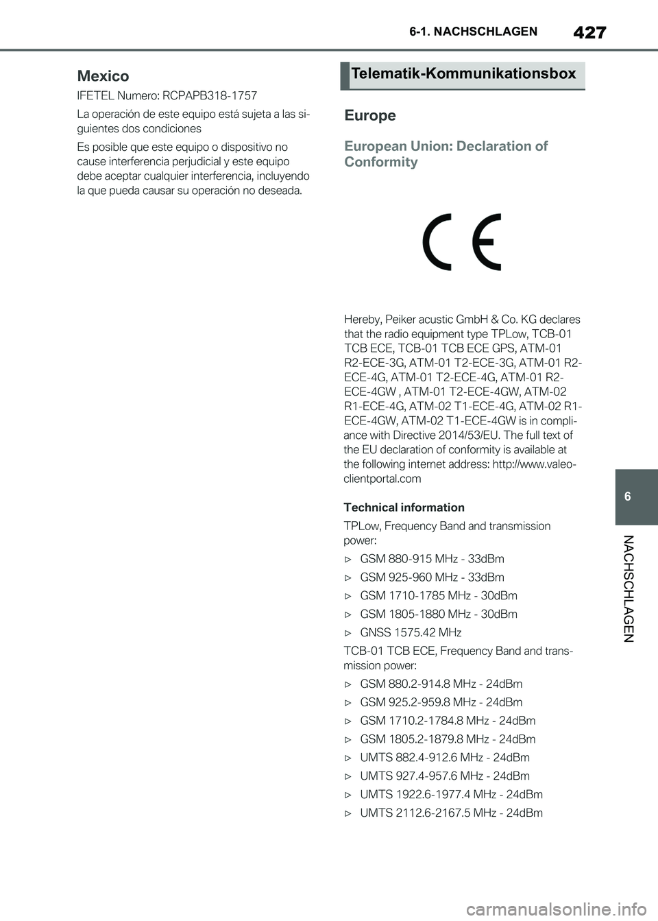 TOYOTA SUPRA 2021  Betriebsanleitungen (in German) 427
6 6-1. NACHSCHLAGEN
NACHSCHLAGEN
Supra Owners Manual_M (from Nov. 20 Prod.)
Telematik-Kommunikationsbox
Supra_OM_German_OM99X79M_1_2011.book  427 ページ  ２０２０年８月２７日　木