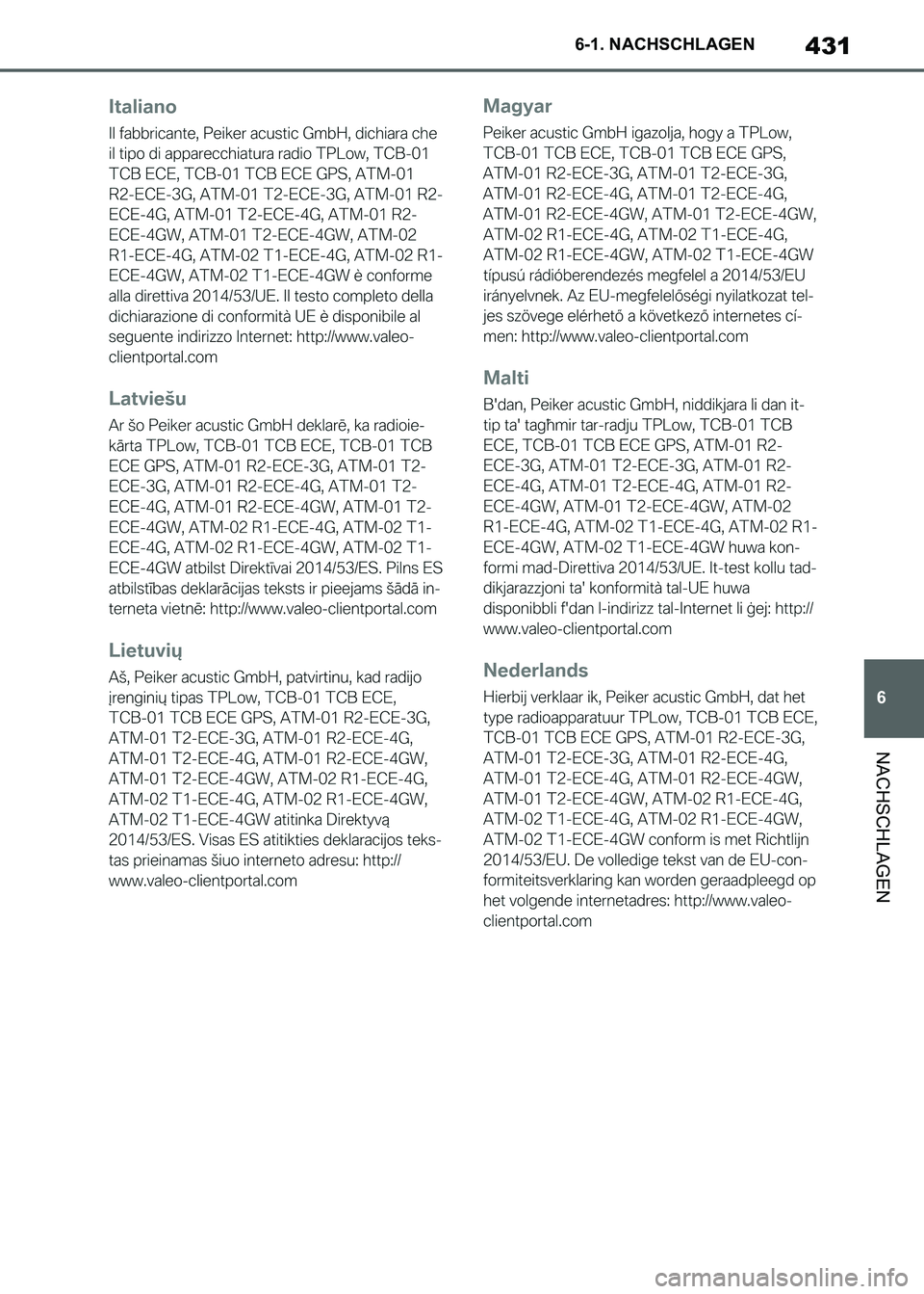TOYOTA SUPRA 2021  Betriebsanleitungen (in German) 431
6 6-1. NACHSCHLAGEN
NACHSCHLAGEN
Supra Owners Manual_M (from Nov. 20 Prod.)
Supra_OM_German_OM99X79M_1_2011.book  431 ページ  ２０２０年８月２７日　木曜日　午後１時２２