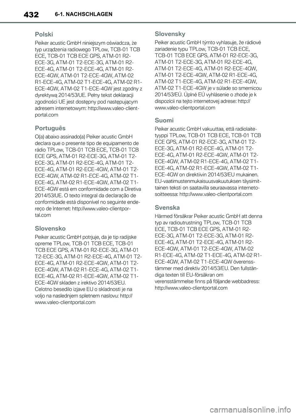 TOYOTA SUPRA 2021  Betriebsanleitungen (in German) 4326-1. NACHSCHLAGEN
Supra Owners Manual_M (from Nov. 20 Prod.)
Supra_OM_German_OM99X79M_1_2011.book  432 ページ  ２０２０年８月２７日　木曜日　午後１時２２分 