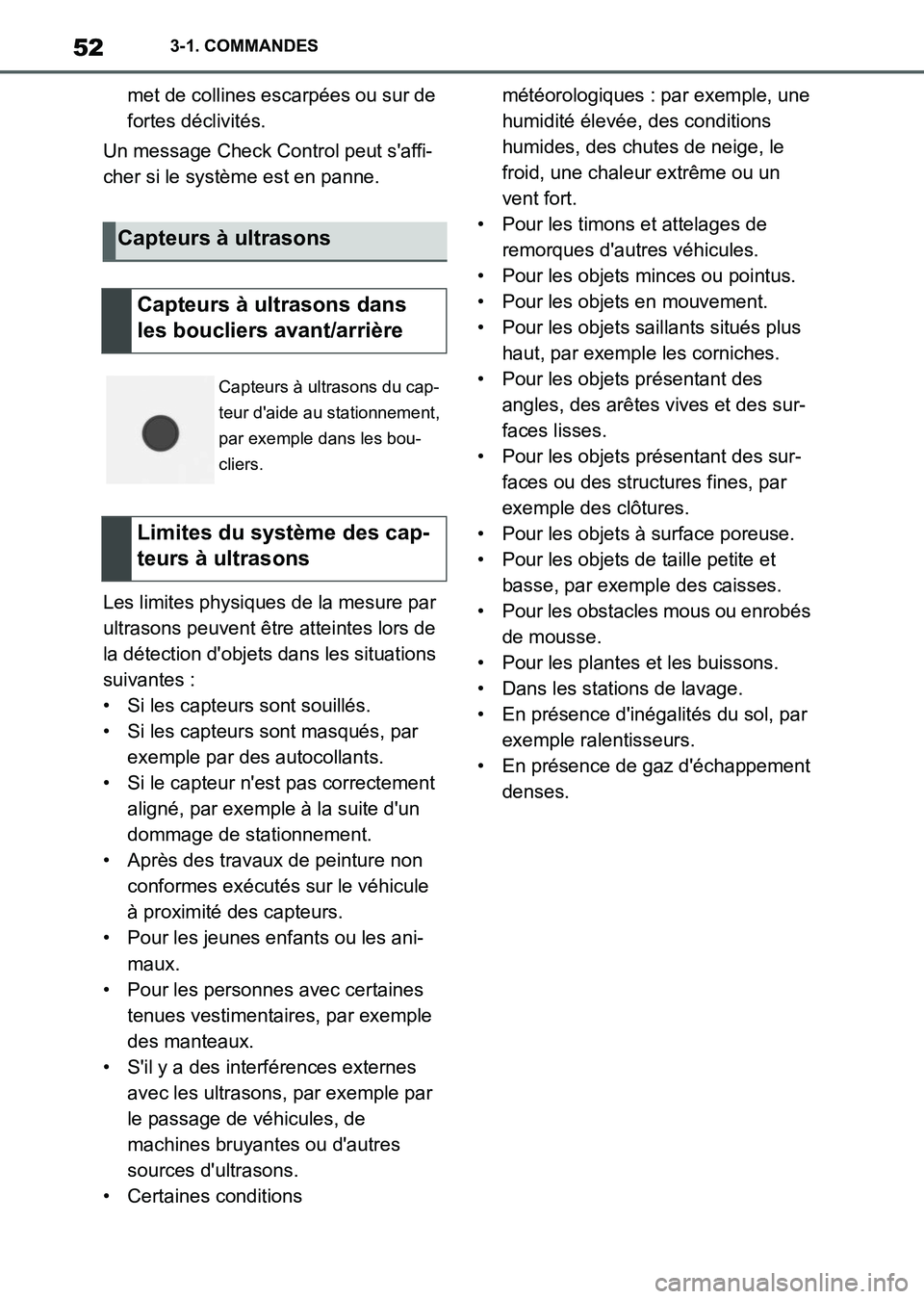 TOYOTA SUPRA 2021 Notices Demploi (in French) 523-1. COMMANDES
Supra Owners Manual_K (from Nov. 20 Prod.)met de collines escarpées ou sur de
fortes déclivités.
Un message Check Control peut saffi-
cher si le système est en panne.
Les limi TOYOTA SUPRA 2021 Notices Demploi (in French) 523-1. COMMANDES
Supra Owners Manual_K (from Nov. 20 Prod.)met de collines escarpées ou sur de
fortes déclivités.
Un message Check Control peut saffi-
cher si le système est en panne.
Les limi