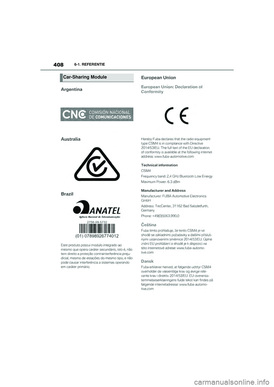 TOYOTA SUPRA 2021  Instructieboekje (in Dutch) 4086-1. REFERENTIE
Handleiding Supra_NL (vanaf productiedatum nov. 2020)
Car-Sharing Module
Supra_OM_General_OM99X84E_1_2011.book  Page 408  Thursday, October 8, 2020  9:53 AM 