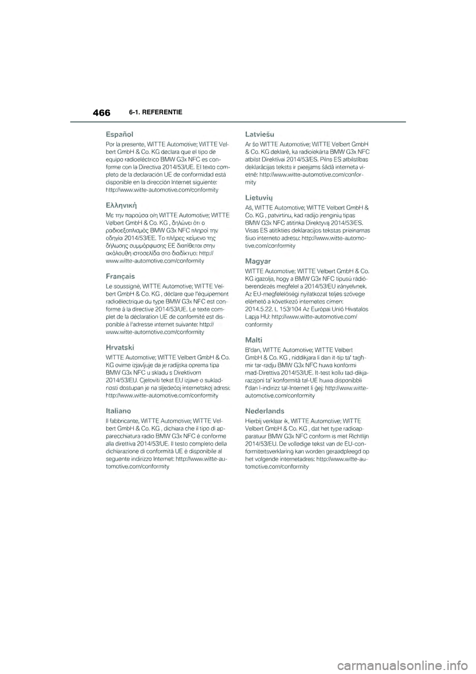TOYOTA SUPRA 2021  Instructieboekje (in Dutch) 4666-1. REFERENTIE
Handleiding Supra_NL (vanaf productiedatum nov. 2020)
Supra_OM_General_OM99X84E_1_2011.book  Page 466  Thursday, October 8, 2020  9:53 AM 