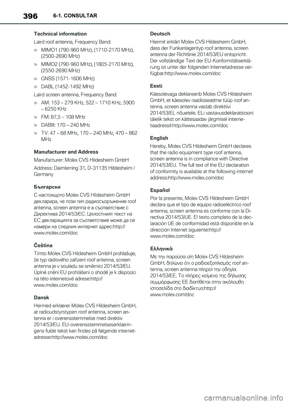 TOYOTA SUPRA 2021  Manuale de Empleo (in Spanish) 3966-1. CONSULTAR
Supra Owners Manual_S (from Nov. 20 Prod.)
Supra_OM_Spanish_OM99X80S.book  396 ページ  ２０２０年８月２６日　水曜日　午後１時３１分 