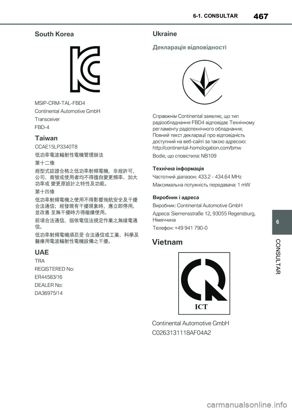 TOYOTA SUPRA 2021  Manuale de Empleo (in Spanish) 467
6 6-1. CONSULTAR
CONSULTAR
Supra Owners Manual_S (from Nov. 20 Prod.)
Supra_OM_Spanish_OM99X80S.book  467 ページ  ２０２０年８月２６日　水曜日　午後１時３１分 