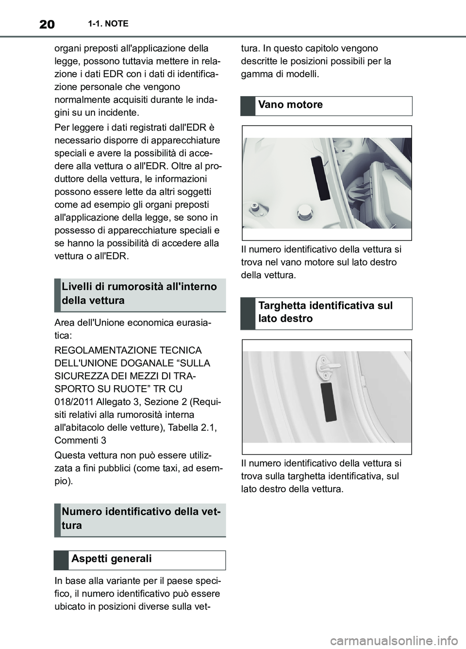 TOYOTA SUPRA 2021 Manuale duso (in Italian) 201-1. NOTE
Supra Owners Manual_L (from Nov. 20 Prod.)organi preposti allapplicazione della
legge, possono tuttavia mettere in rela-
zione i dati EDR con i dati di identifica-
zione personale che TOYOTA SUPRA 2021 Manuale duso (in Italian) 201-1. NOTE
Supra Owners Manual_L (from Nov. 20 Prod.)organi preposti allapplicazione della
legge, possono tuttavia mettere in rela-
zione i dati EDR con i dati di identifica-
zione personale che