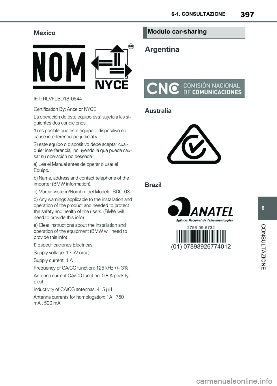TOYOTA SUPRA 2021  Manuale duso (in Italian) 397
6 6-1. CONSULTAZIONE
CONSULTAZIONE
Supra Owners Manual_L (from Nov. 20 Prod.)
Modulo car-sharing
Supra_OM_Italian_OM99X81L_1_2011.book  397 ページ  ２０２０年８月２８日　金曜日