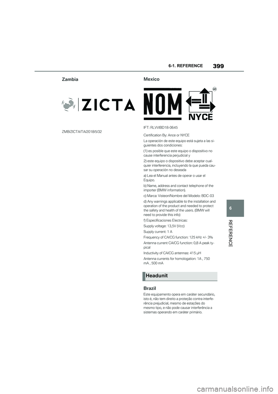 TOYOTA SUPRA 2022  Owners Manual 399
6 
6-1. REFERENCE
REFERENCE
Headunit 