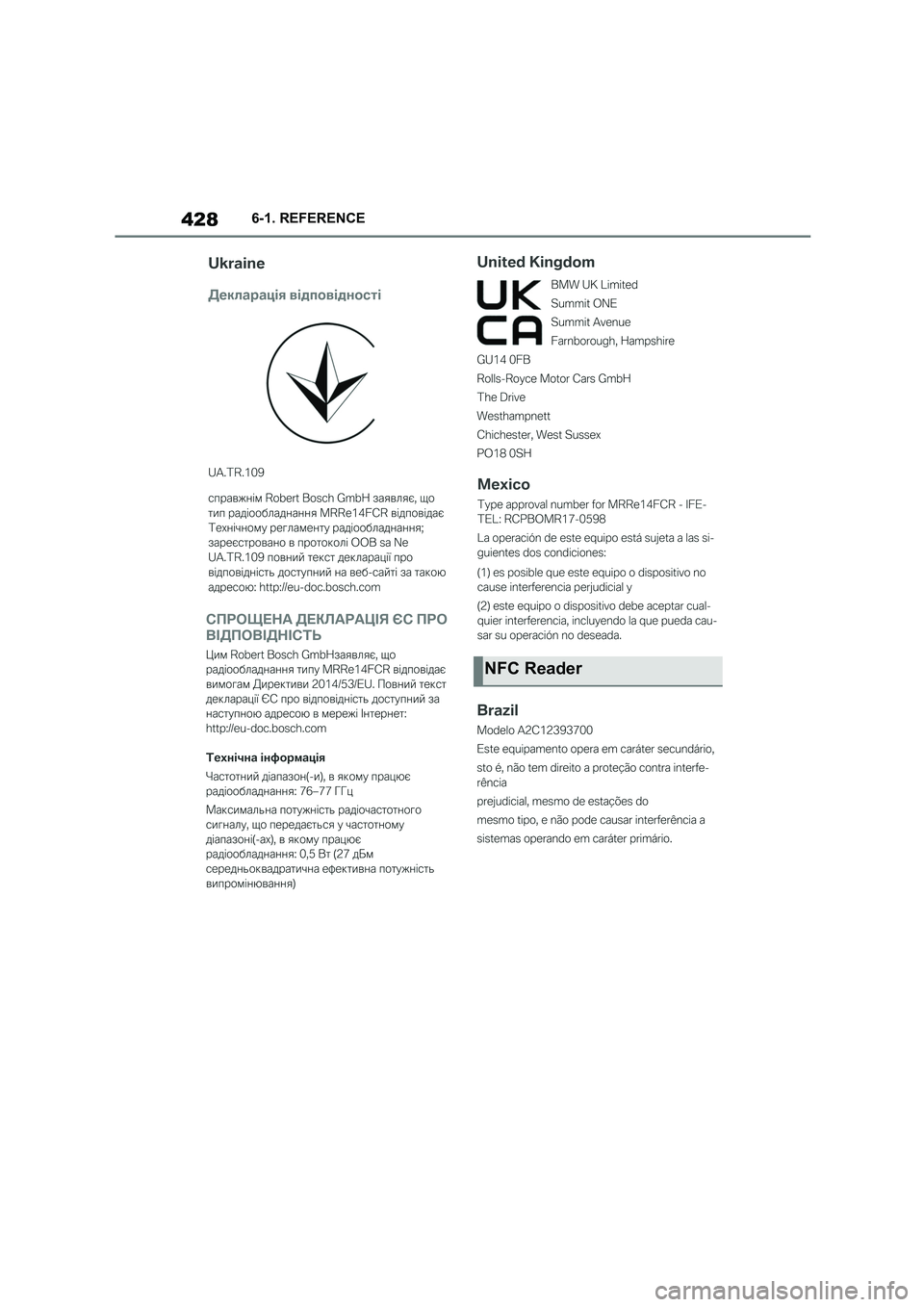TOYOTA SUPRA 2022  Owners Manual 4286-1. REFERENCE
NFC Reader 