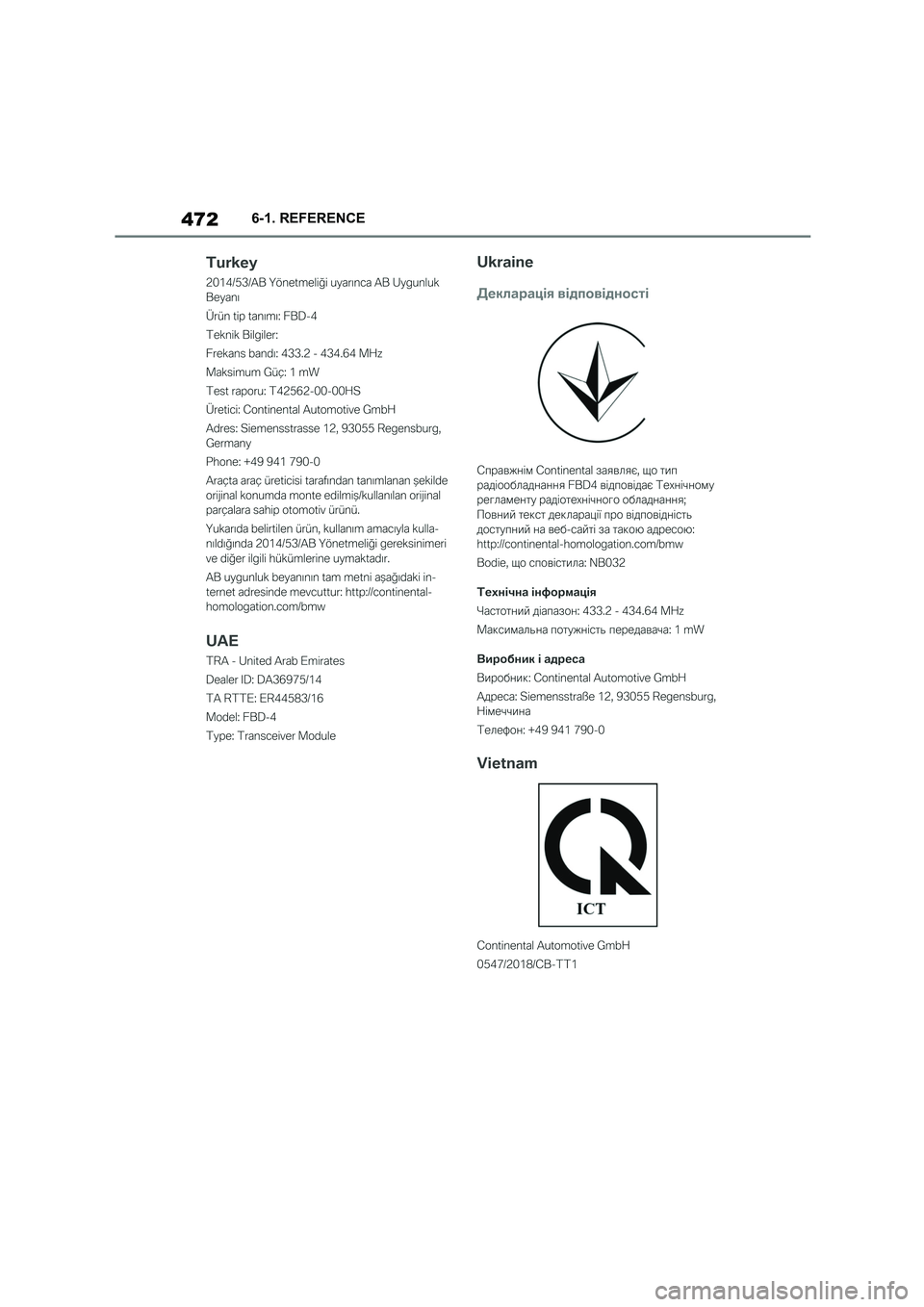 TOYOTA SUPRA 2022  Owners Manual 4726-1. REFERENCE 