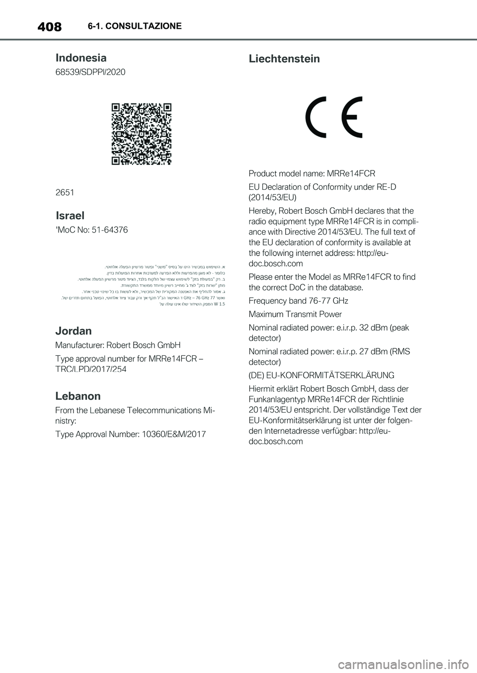 TOYOTA SUPRA 2022  Manuale duso (in Italian) 4086-1. CONSULTAZIONE
Supra_OM_Italian_OM9A063L_1_2111.book  408 ページ  ２０２１年８月２７日　金曜日　午後６時５５分 