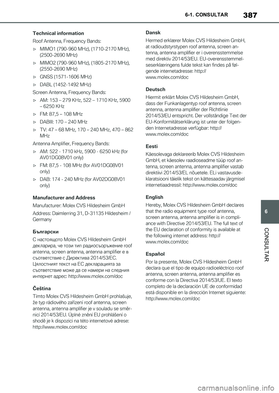 TOYOTA SUPRA 2022  Manuale de Empleo (in Spanish) 387
6 6-1. CONSULTAR
CONSULTAR
Supra_OM_Spanish_OM9A062S_1_2111.book  387 ページ  ２０２１年８月２６日　木曜日　午前１１時２分 