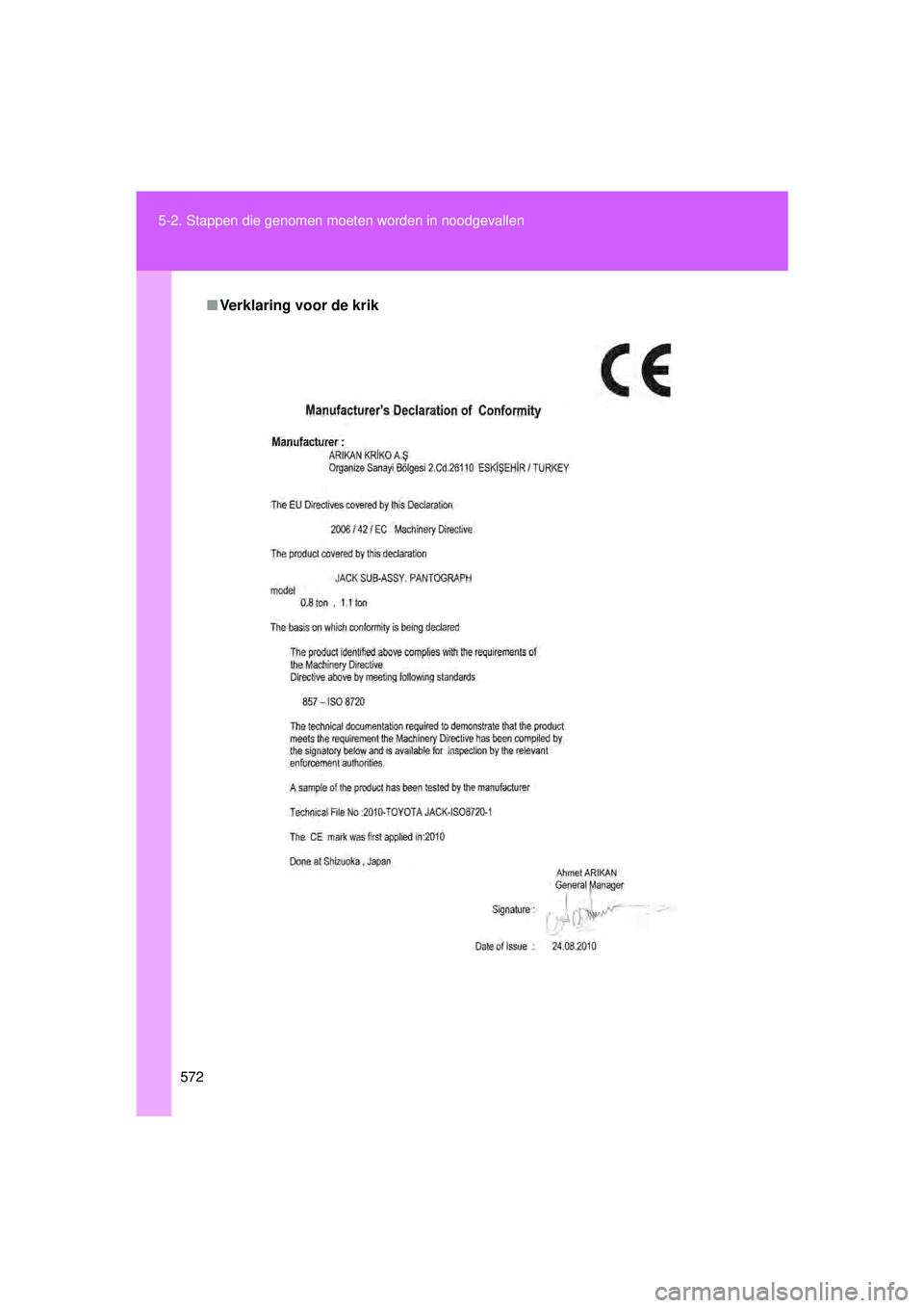 TOYOTA VERSO 2016  Instructieboekje (in Dutch) 572
5-2. Stappen die genomen moet
en worden in noodgevallen
VERSO_EE_OM64590E
■Verklaring voor de krik
VERSO_OM_Europe_OM64590E.book  Page 572  Thursday, November 19, 2015  3:49 PM 