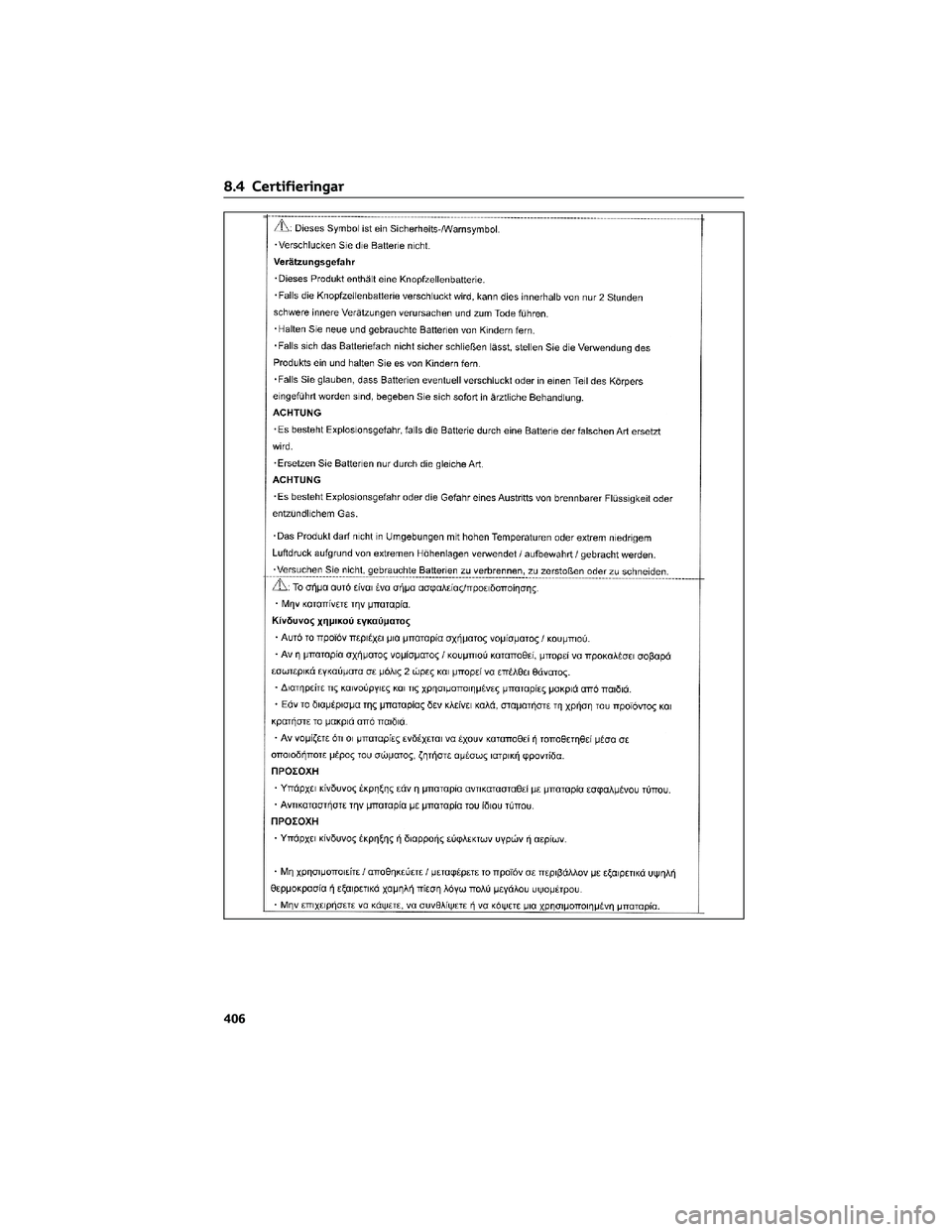 TOYOTA YARIS 2022  Bruksanvisningar (in Swedish) 8.4 Certifieringar
406 