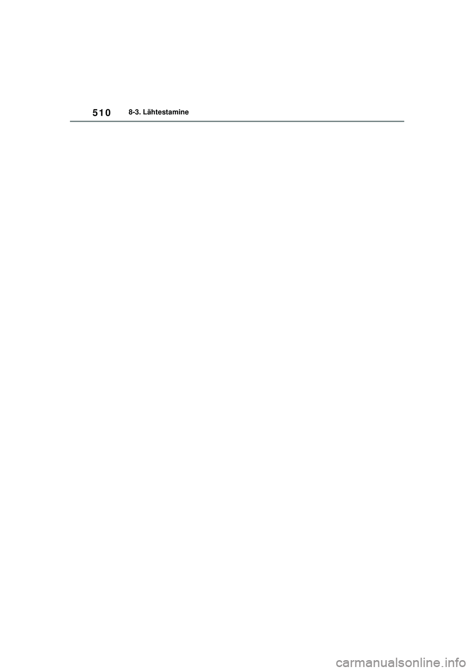 TOYOTA YARIS CROSS 2021  Kasutusjuhend (in Estonian) 510
YARIS CROSS Owners Manual_Europe_M52K60_EE
8-3. Lähtestamine
YARIS_CROSS_HV_OM_Europe_OM52K60EE.book  Page 510  Wednesday, July 7, 2021  8:20 AM 
