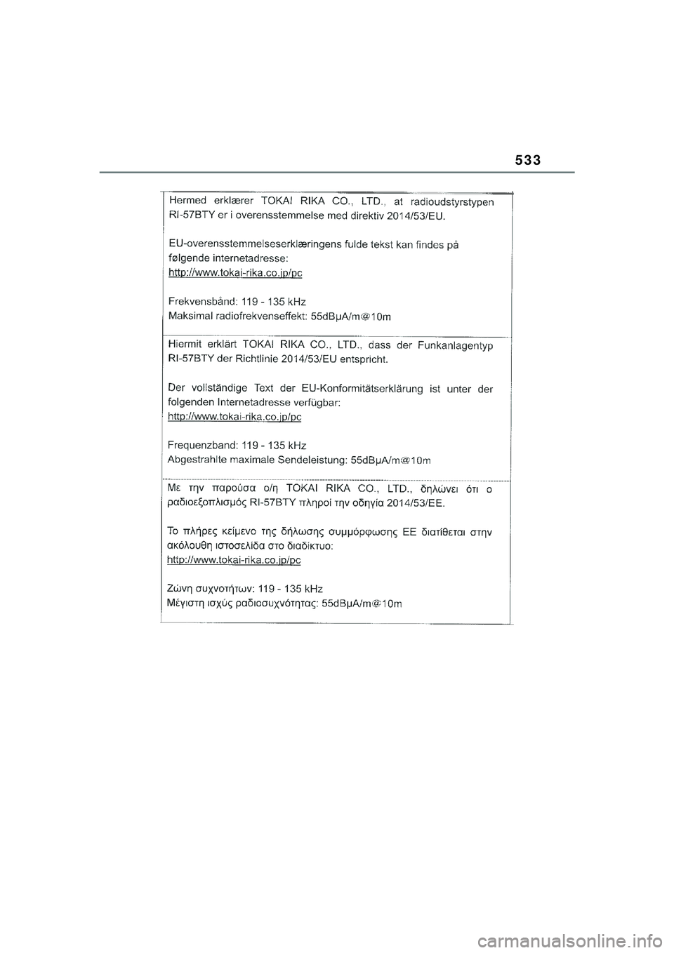 TOYOTA YARIS CROSS 2021  Kasutusjuhend (in Estonian) 533
YARIS CROSS Owners Manual_Europe_M52K60_EE
YARIS_CROSS_HV_OM_Europe_OM52K60EE.book  Page 533  Wednesday, July 7, 2021  8:20 AM 