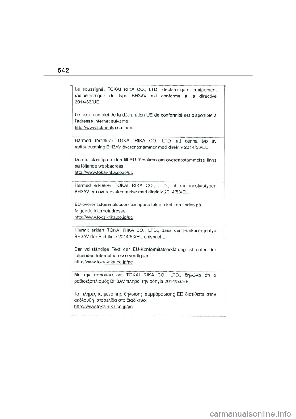 TOYOTA YARIS CROSS 2021  Kasutusjuhend (in Estonian) 542
YARIS CROSS Owners Manual_Europe_M52K60_EE
YARIS_CROSS_HV_OM_Europe_OM52K60EE.book  Page 542  Wednesday, July 7, 2021  8:20 AM 