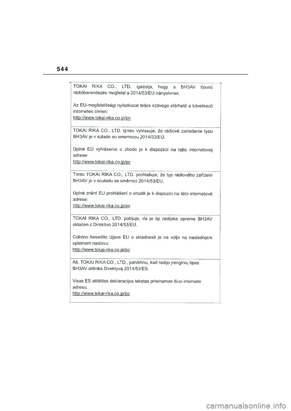 TOYOTA YARIS CROSS 2021  Kasutusjuhend (in Estonian) 544
YARIS CROSS Owners Manual_Europe_M52K60_EE
YARIS_CROSS_HV_OM_Europe_OM52K60EE.book  Page 544  Wednesday, July 7, 2021  8:20 AM 
