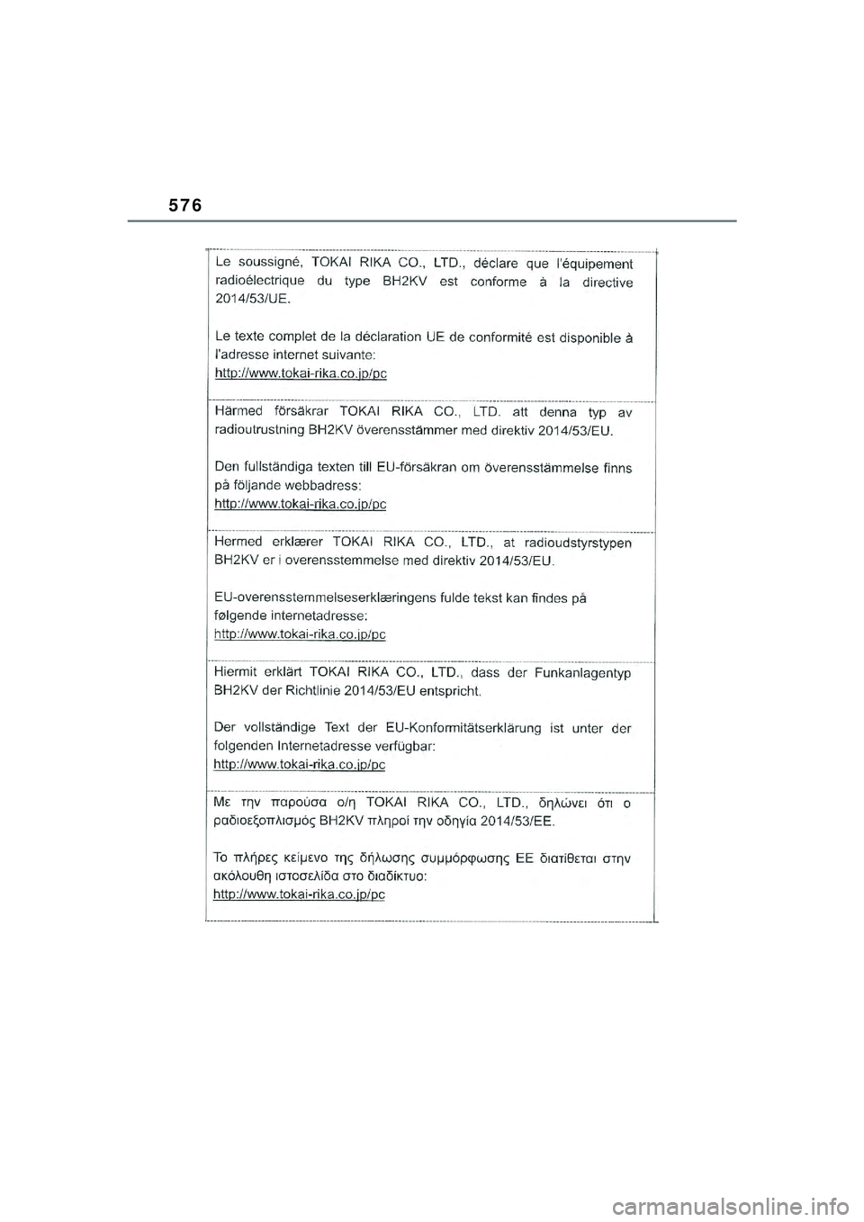 TOYOTA YARIS CROSS 2021  Kasutusjuhend (in Estonian) 576
YARIS CROSS Owners Manual_Europe_M52K60_EE
YARIS_CROSS_HV_OM_Europe_OM52K60EE.book  Page 576  Wednesday, July 7, 2021  8:20 AM 
