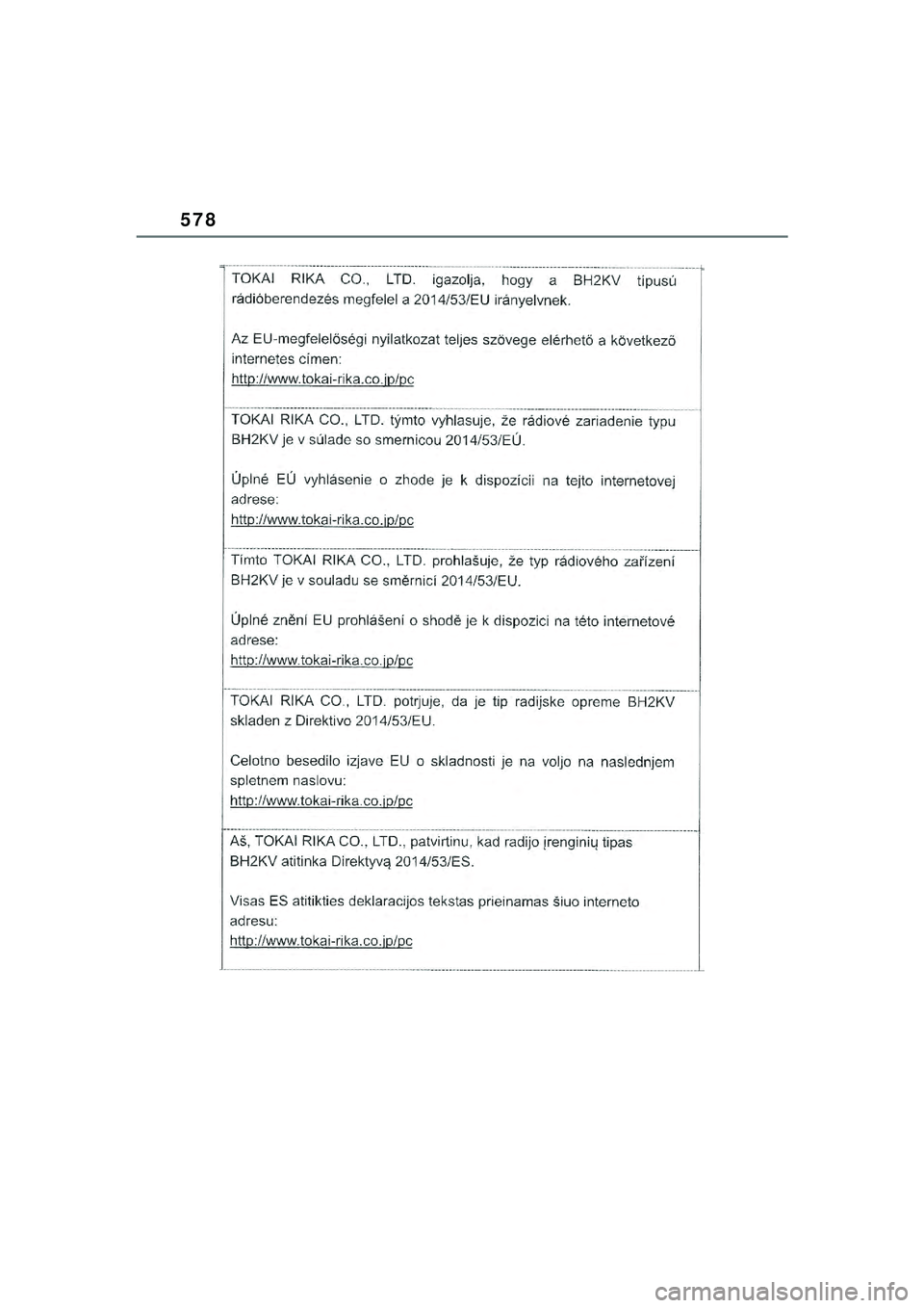 TOYOTA YARIS CROSS 2021  Kasutusjuhend (in Estonian) 578
YARIS CROSS Owners Manual_Europe_M52K60_EE
YARIS_CROSS_HV_OM_Europe_OM52K60EE.book  Page 578  Wednesday, July 7, 2021  8:20 AM 