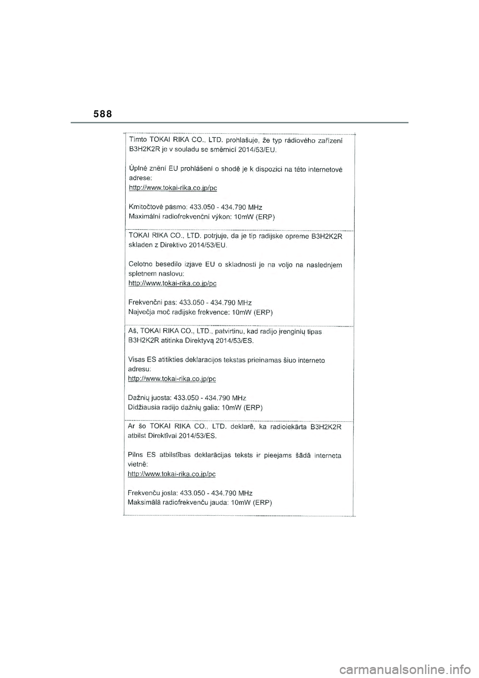 TOYOTA YARIS CROSS 2021  Kasutusjuhend (in Estonian) 588
YARIS CROSS Owners Manual_Europe_M52K60_EE
YARIS_CROSS_HV_OM_Europe_OM52K60EE.book  Page 588  Wednesday, July 7, 2021  8:20 AM 