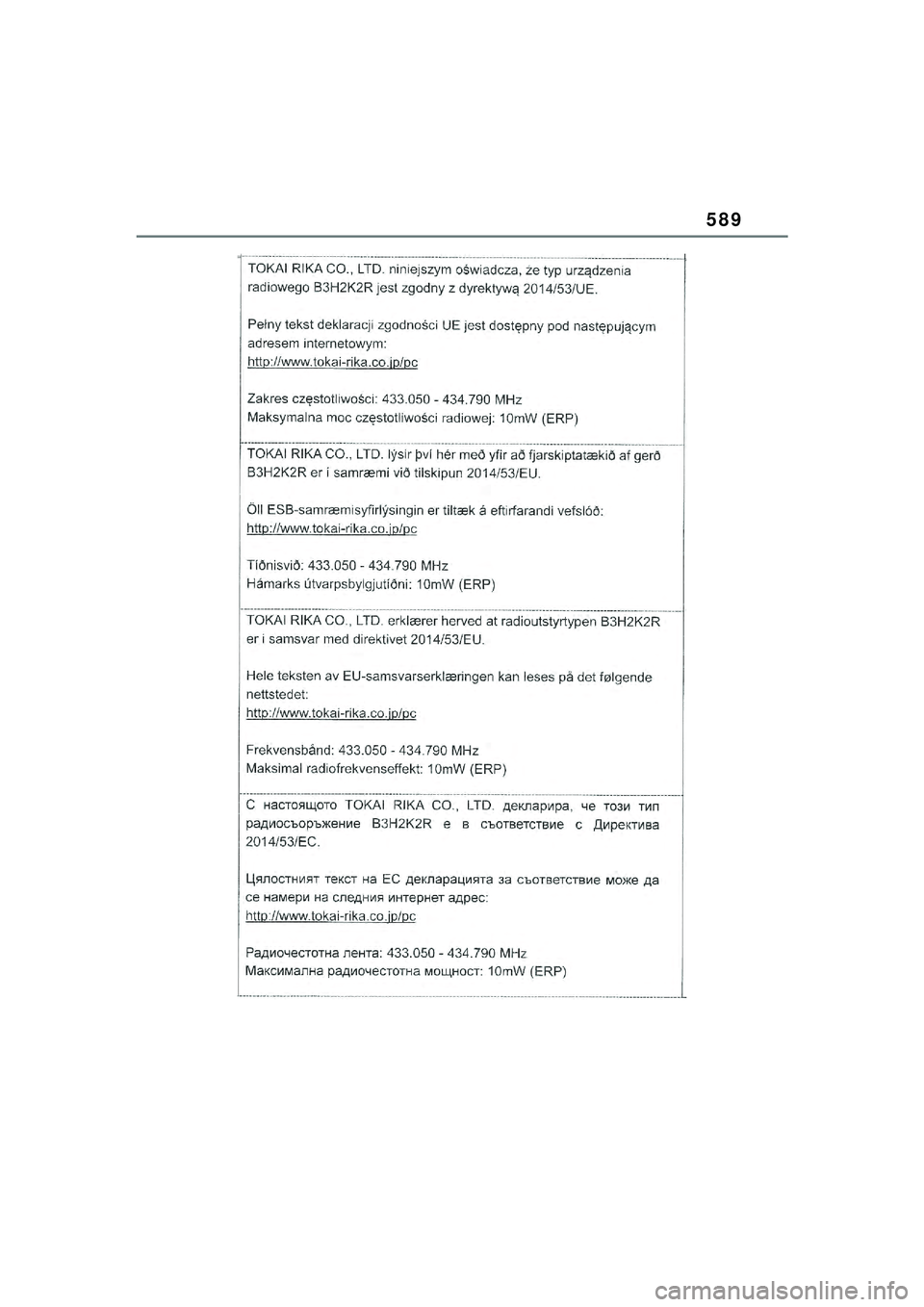 TOYOTA YARIS CROSS 2021  Kasutusjuhend (in Estonian) 589
YARIS CROSS Owners Manual_Europe_M52K60_EE
YARIS_CROSS_HV_OM_Europe_OM52K60EE.book  Page 589  Wednesday, July 7, 2021  8:20 AM 