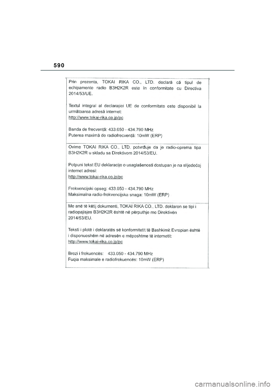TOYOTA YARIS CROSS 2021  Kasutusjuhend (in Estonian) 590
YARIS CROSS Owners Manual_Europe_M52K60_EE
YARIS_CROSS_HV_OM_Europe_OM52K60EE.book  Page 590  Wednesday, July 7, 2021  8:20 AM 