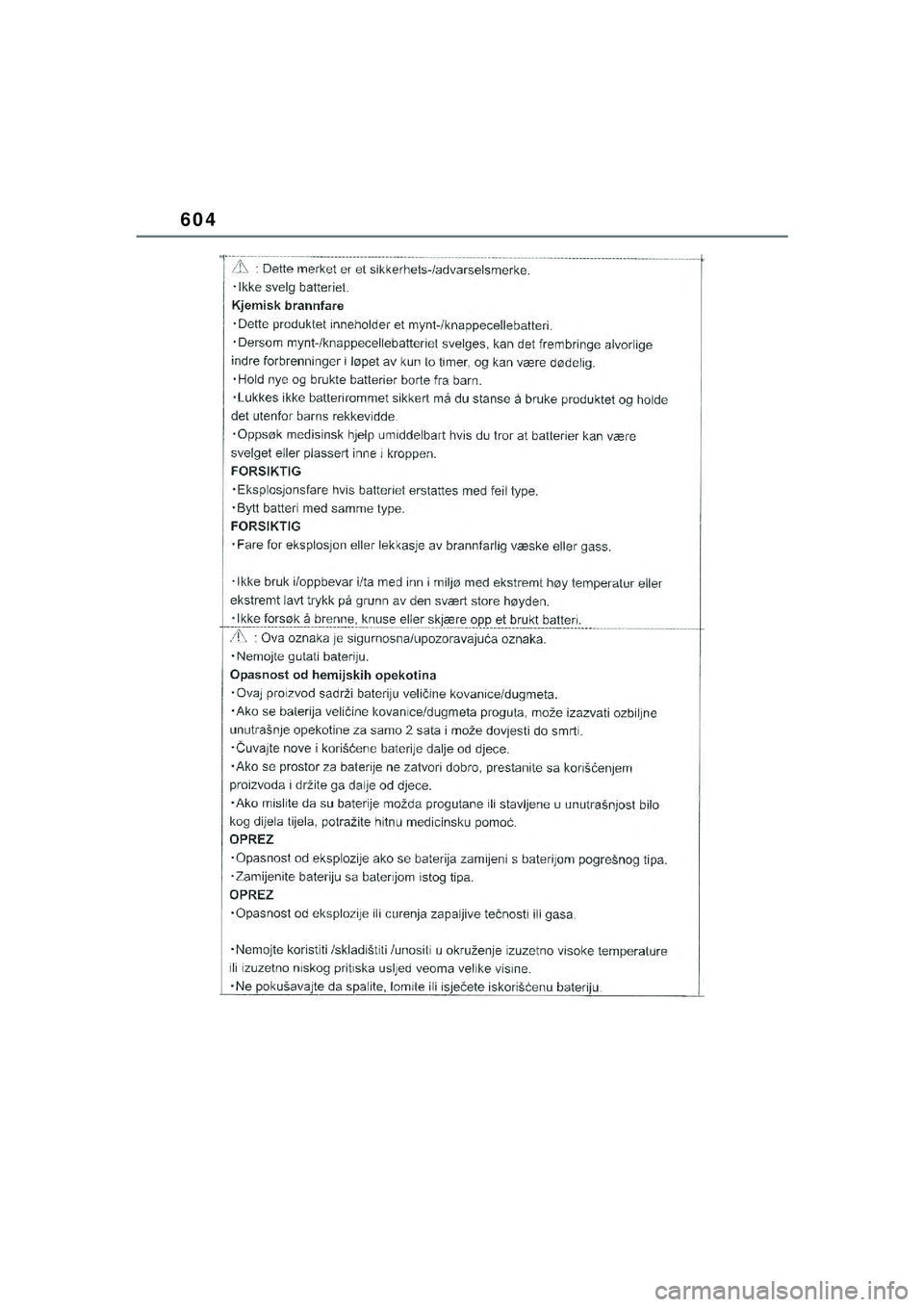 TOYOTA YARIS CROSS 2021  Kasutusjuhend (in Estonian) 604
YARIS CROSS Owners Manual_Europe_M52K60_EE
YARIS_CROSS_HV_OM_Europe_OM52K60EE.book  Page 604  Wednesday, July 7, 2021  8:20 AM 