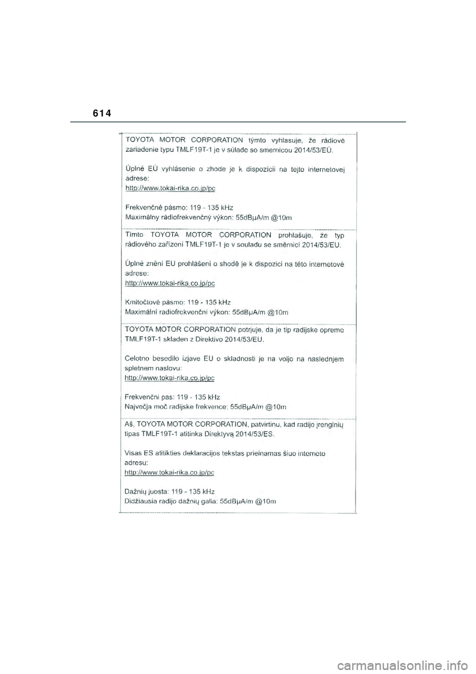 TOYOTA YARIS CROSS 2021  Kasutusjuhend (in Estonian) 614
YARIS CROSS Owners Manual_Europe_M52K60_EE
YARIS_CROSS_HV_OM_Europe_OM52K60EE.book  Page 614  Wednesday, July 7, 2021  8:20 AM 