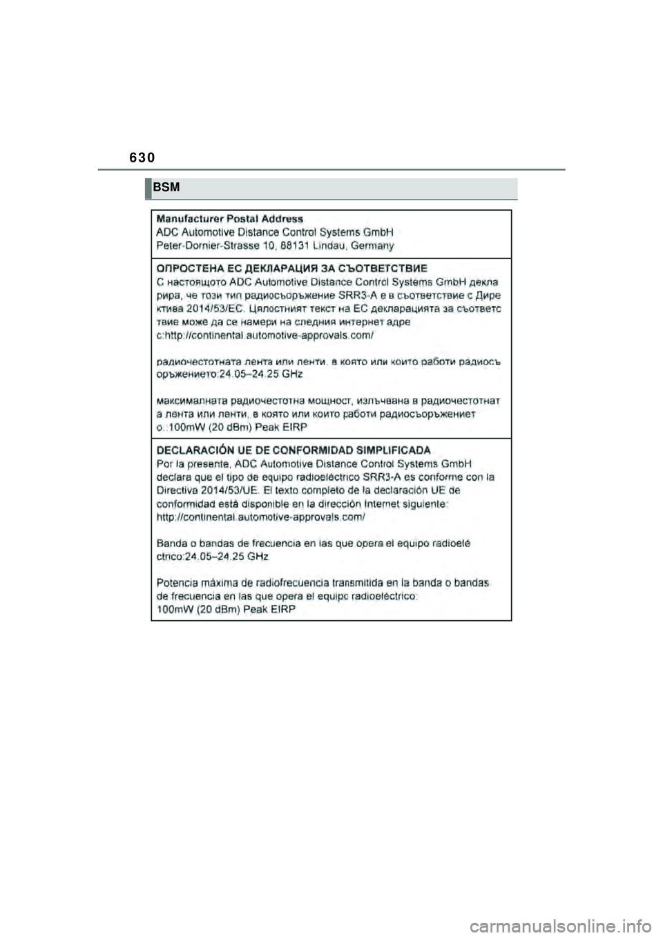 TOYOTA YARIS CROSS 2021  Kasutusjuhend (in Estonian) 630
YARIS CROSS Owners Manual_Europe_M52K60_EE
BSM
YARIS_CROSS_HV_OM_Europe_OM52K60EE.book  Page 630  Wednesday, July 7, 2021  8:20 AM 