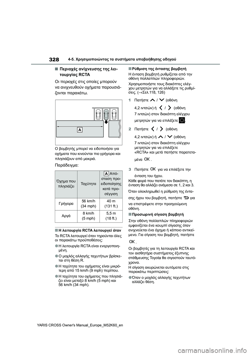TOYOTA YARIS CROSS 2021 ΟΔΗΓΌΣ ΧΡΉΣΗΣ (in Greek) 328
YARIS CROSS Owners Manual_Europe_M52K60_en
4-5. Χρησιμοποιώντας τα συστήματα υποβοήθησης οδηγού
■Περιοχές ανίχνευσης της λει-
TOYOTA YARIS CROSS 2021 ΟΔΗΓΌΣ ΧΡΉΣΗΣ (in Greek) 328
YARIS CROSS Owners Manual_Europe_M52K60_en
4-5. Χρησιμοποιώντας τα συστήματα υποβοήθησης οδηγού
■Περιοχές ανίχνευσης της λει-