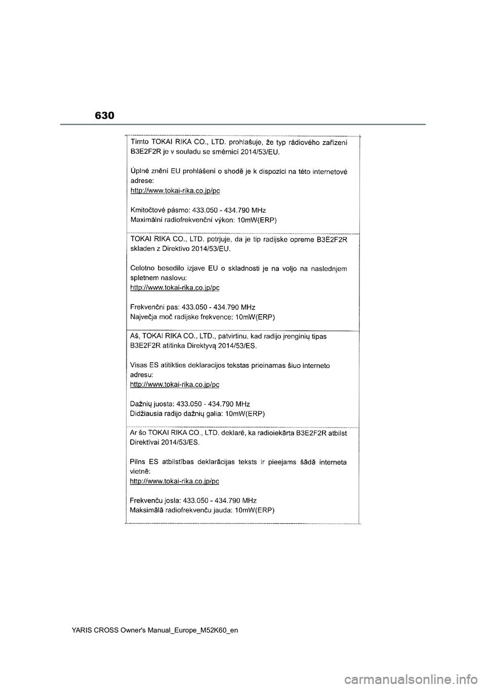TOYOTA YARIS CROSS 2021  ΟΔΗΓΌΣ ΧΡΉΣΗΣ (in Greek) 630
YARIS CROSS Owners Manual_Europe_M52K60_en 