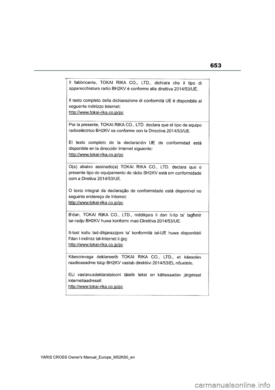 TOYOTA YARIS CROSS 2021  ΟΔΗΓΌΣ ΧΡΉΣΗΣ (in Greek) 653
YARIS CROSS Owners Manual_Europe_M52K60_en 