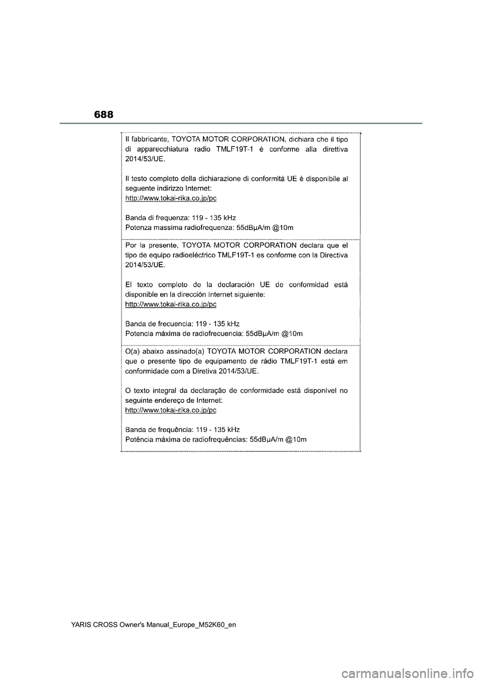 TOYOTA YARIS CROSS 2021  ΟΔΗΓΌΣ ΧΡΉΣΗΣ (in Greek) 688
YARIS CROSS Owners Manual_Europe_M52K60_en 