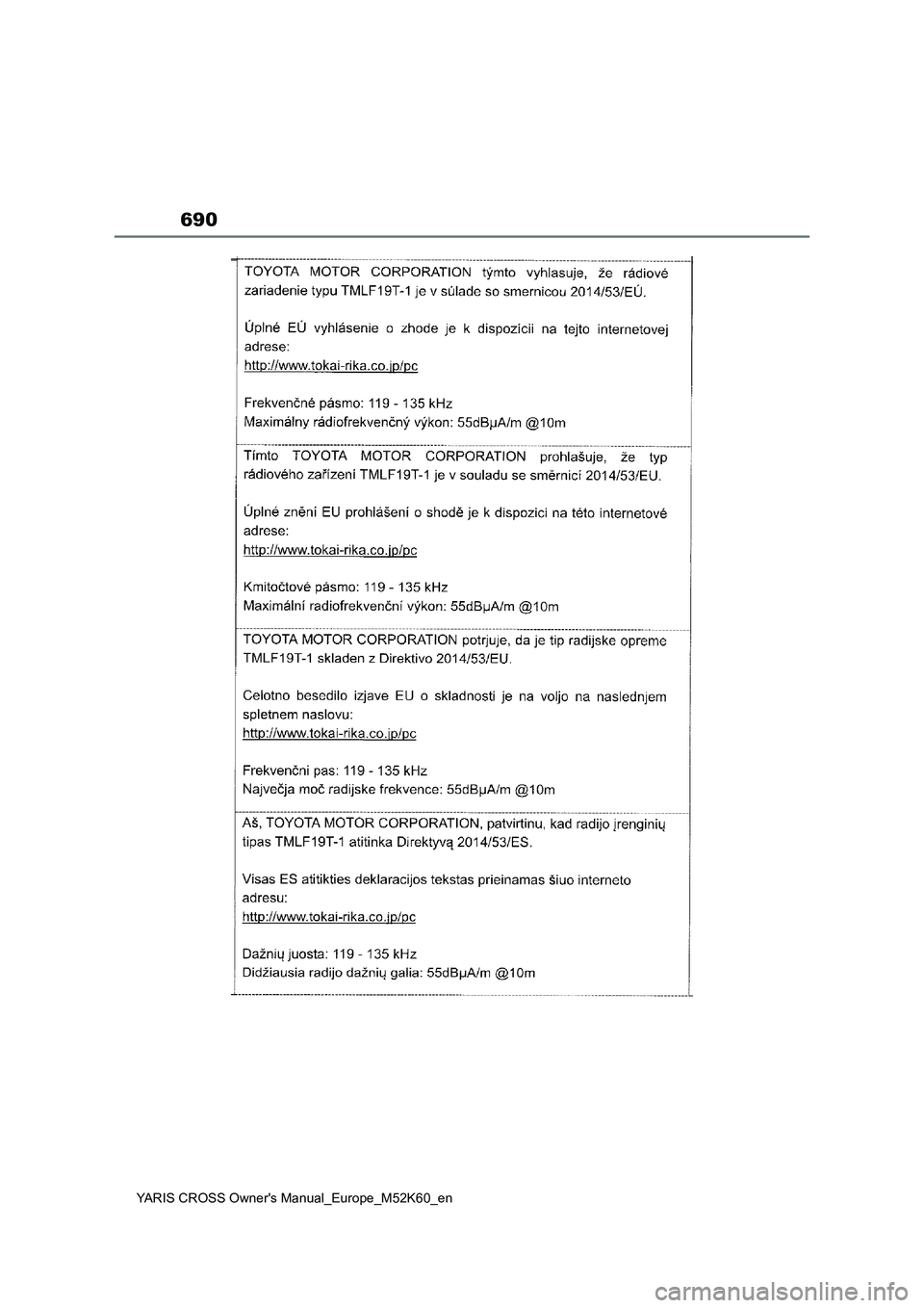 TOYOTA YARIS CROSS 2021  ΟΔΗΓΌΣ ΧΡΉΣΗΣ (in Greek) 690
YARIS CROSS Owners Manual_Europe_M52K60_en 
