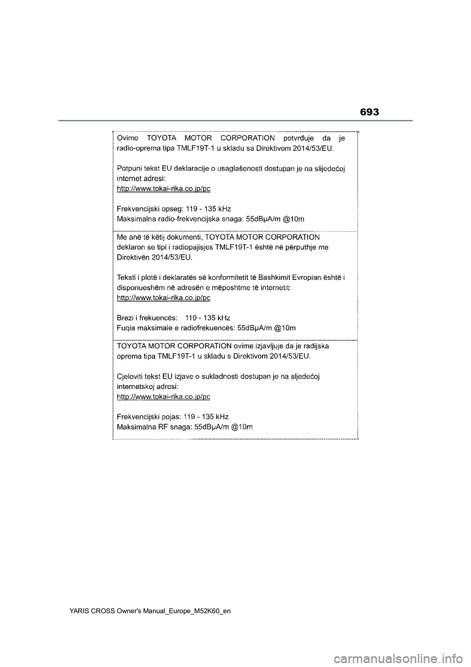 TOYOTA YARIS CROSS 2021  ΟΔΗΓΌΣ ΧΡΉΣΗΣ (in Greek) 693
YARIS CROSS Owners Manual_Europe_M52K60_en 