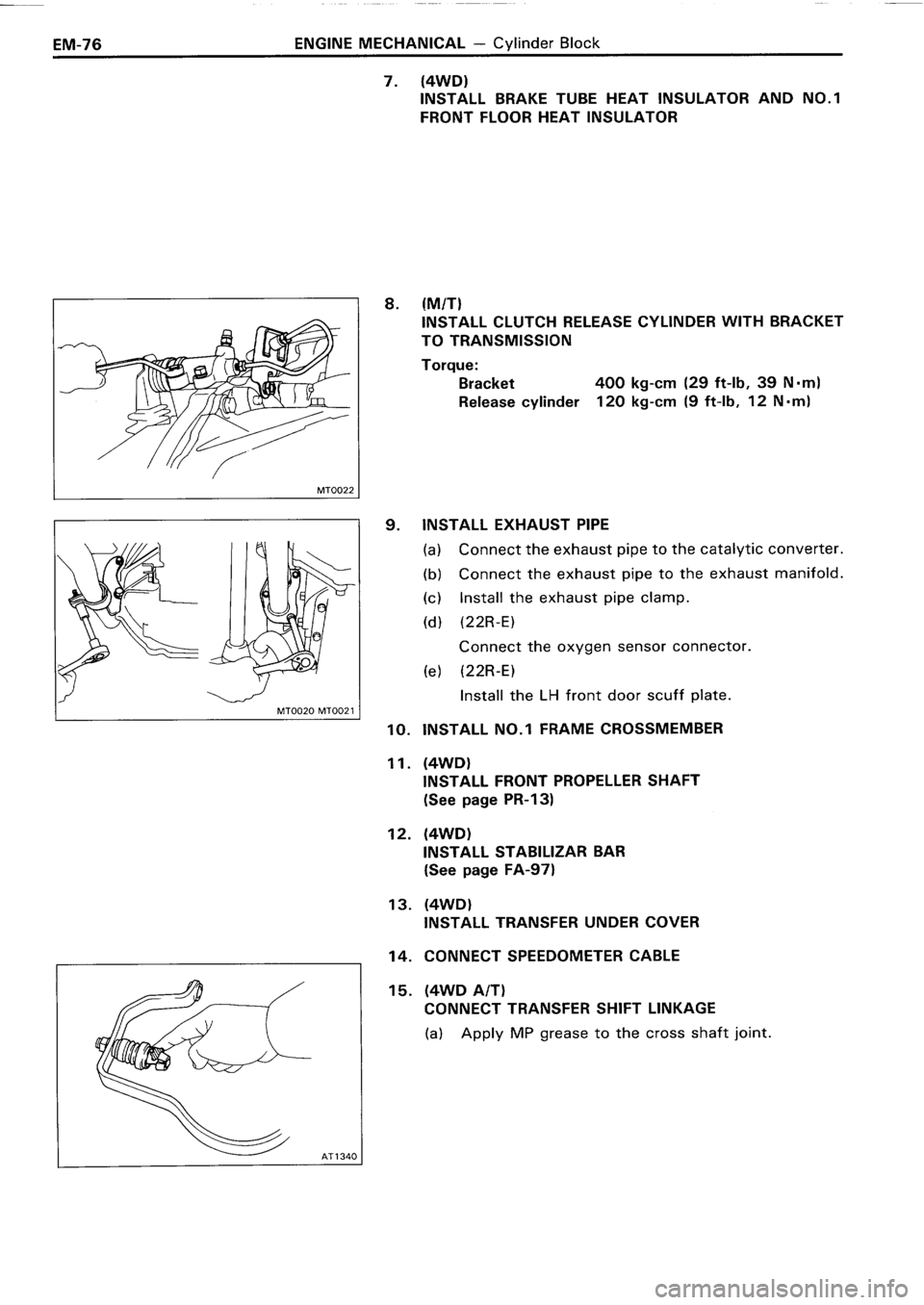 TOYOTA 4RUNNER 1986  Service Repair Manual 