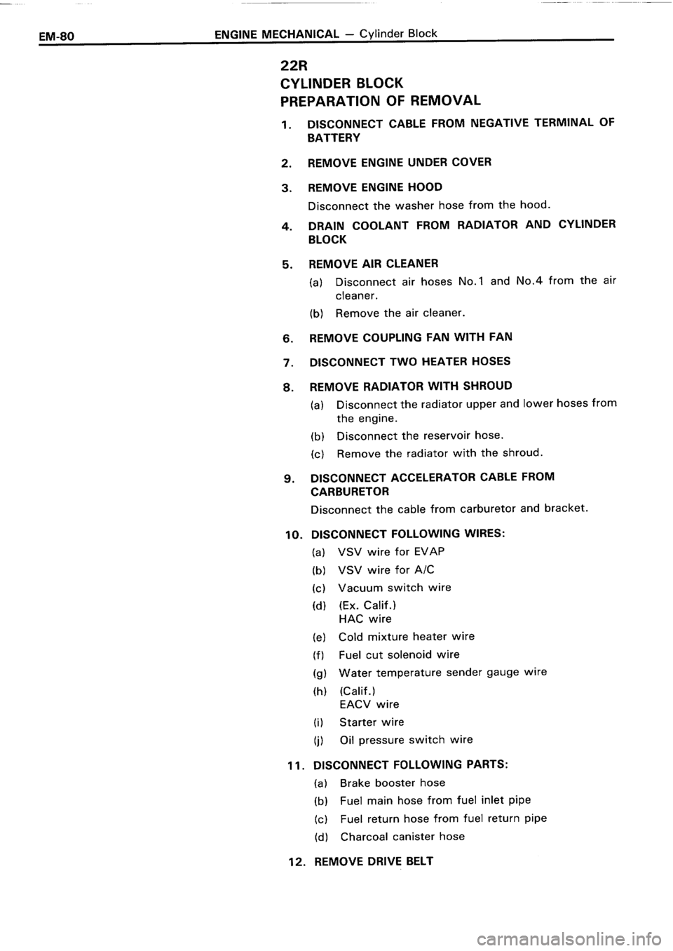 TOYOTA 4RUNNER 1986  Service Repair Manual 