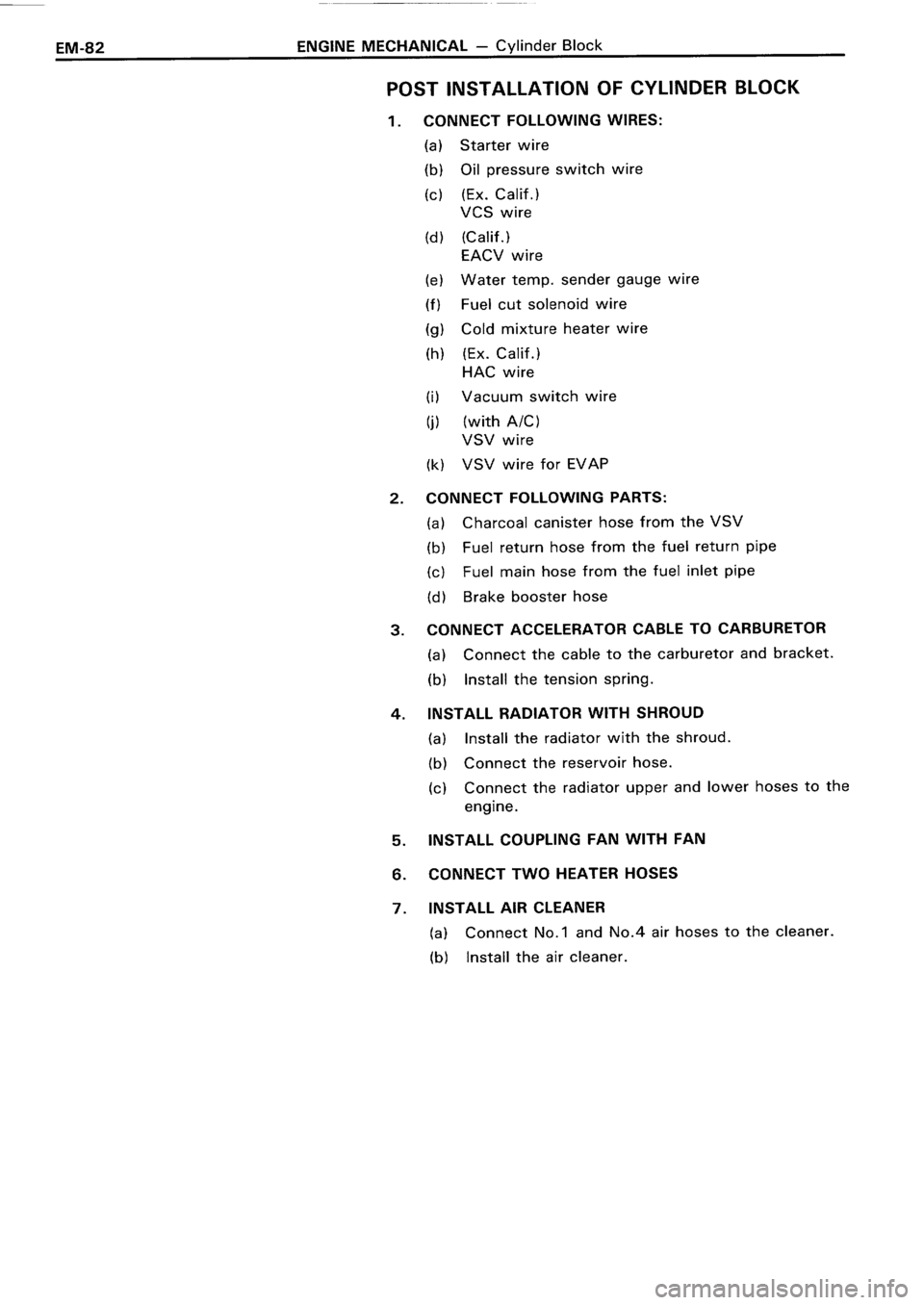TOYOTA 4RUNNER 1986  Service Repair Manual 