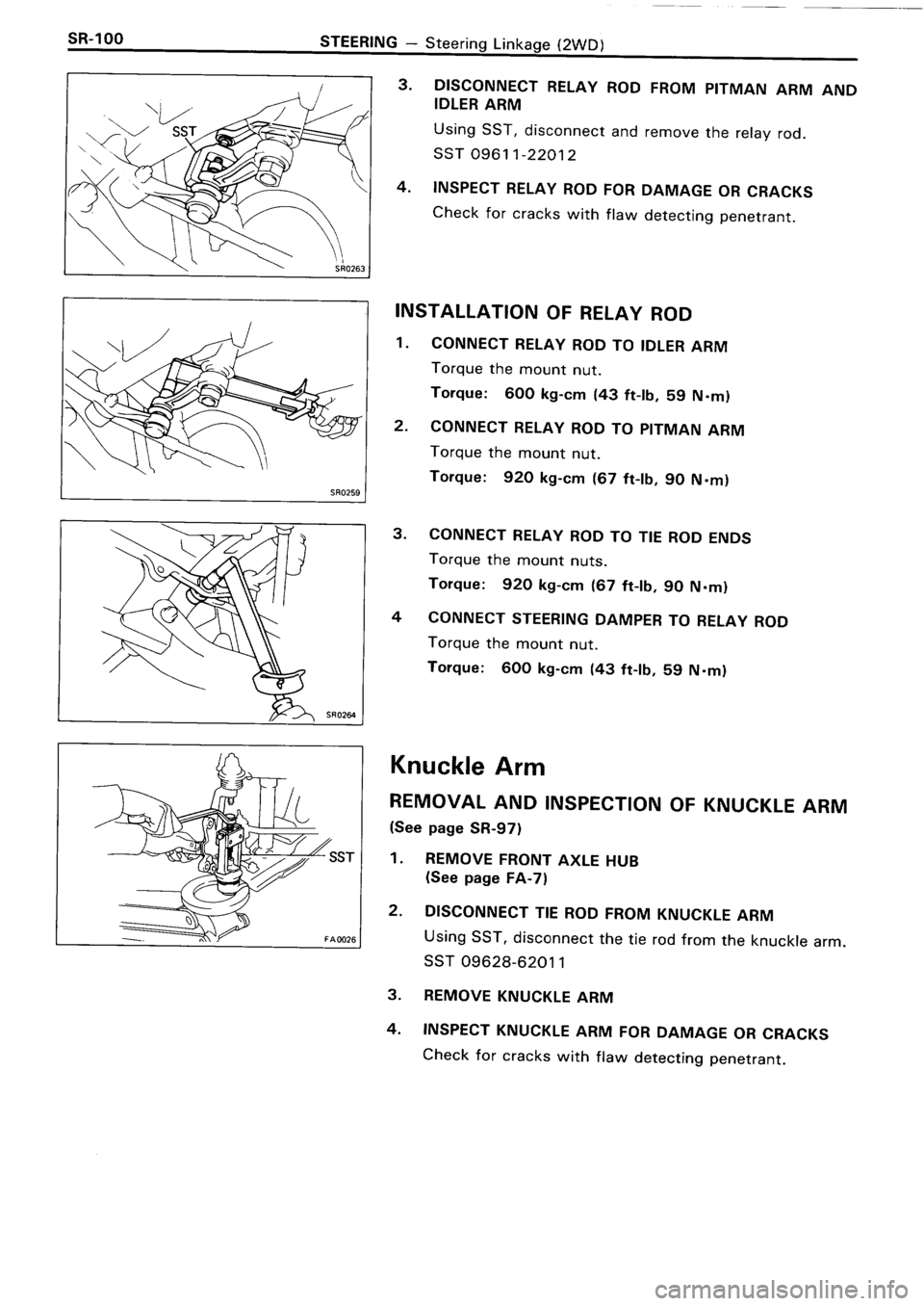 TOYOTA 4RUNNER 1986  Service Repair Manual 